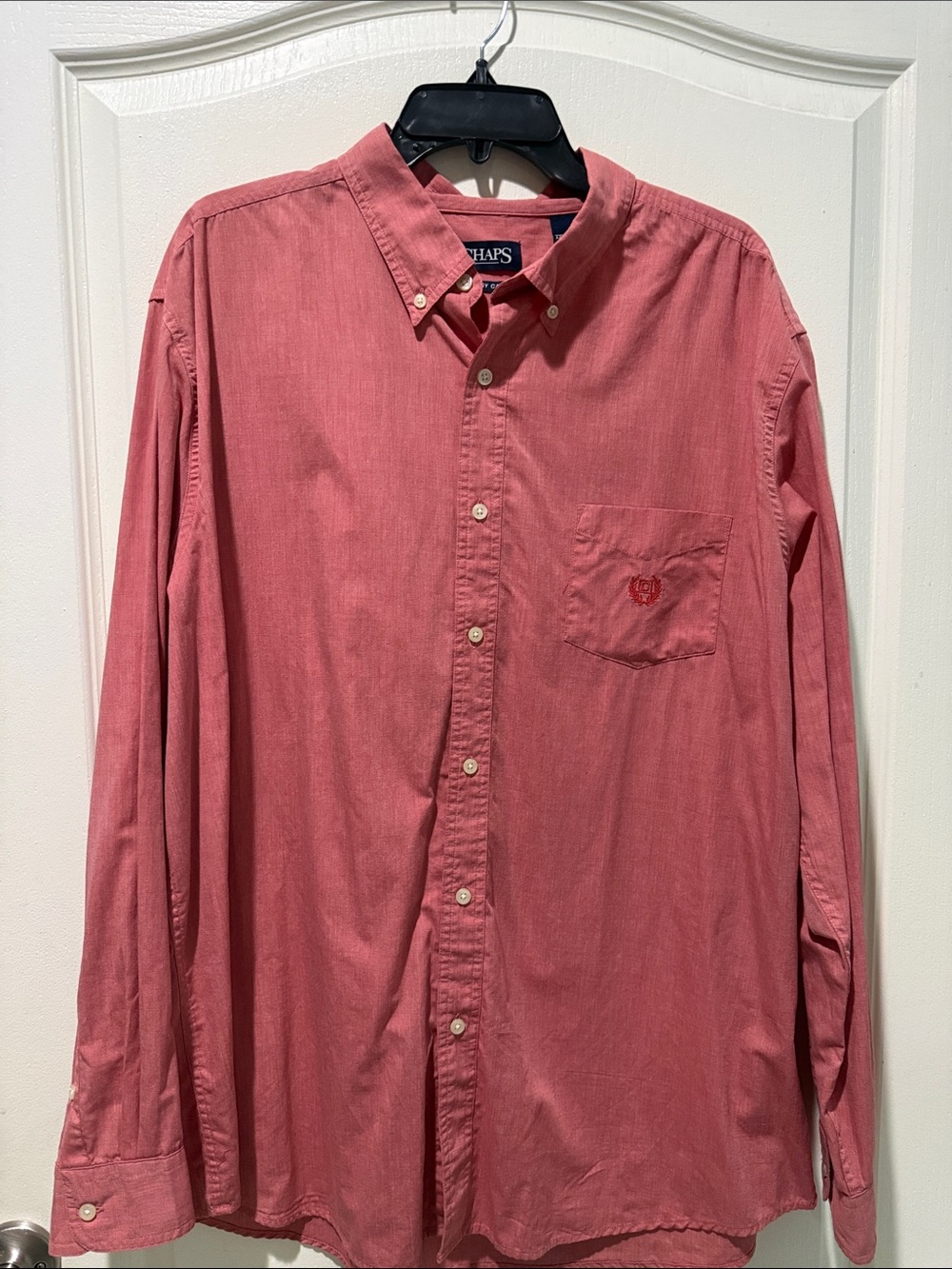 Chaps Men's Button-Down Long Sleeve Shirt in Dusty Rose